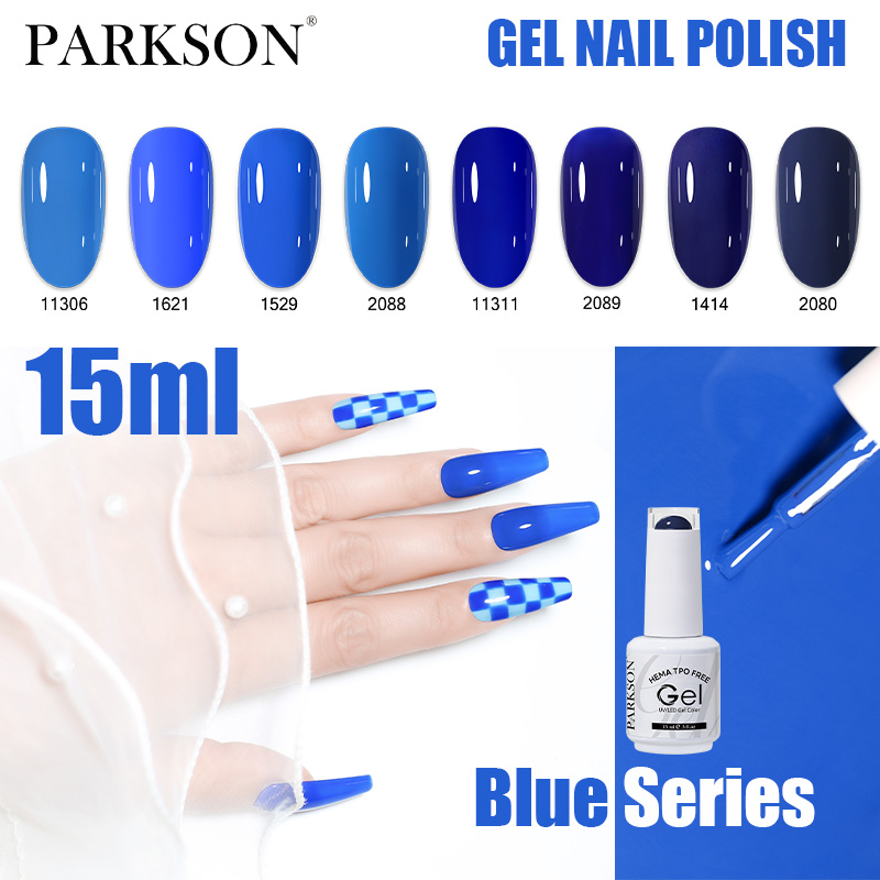 Nail Art Denim - パークソン 15ml ブルーイエローシリーズ 高品質ジェルヴァーニッシュ スプリンググリーン＆デニムカラー ソークオフネイルポリッシュ