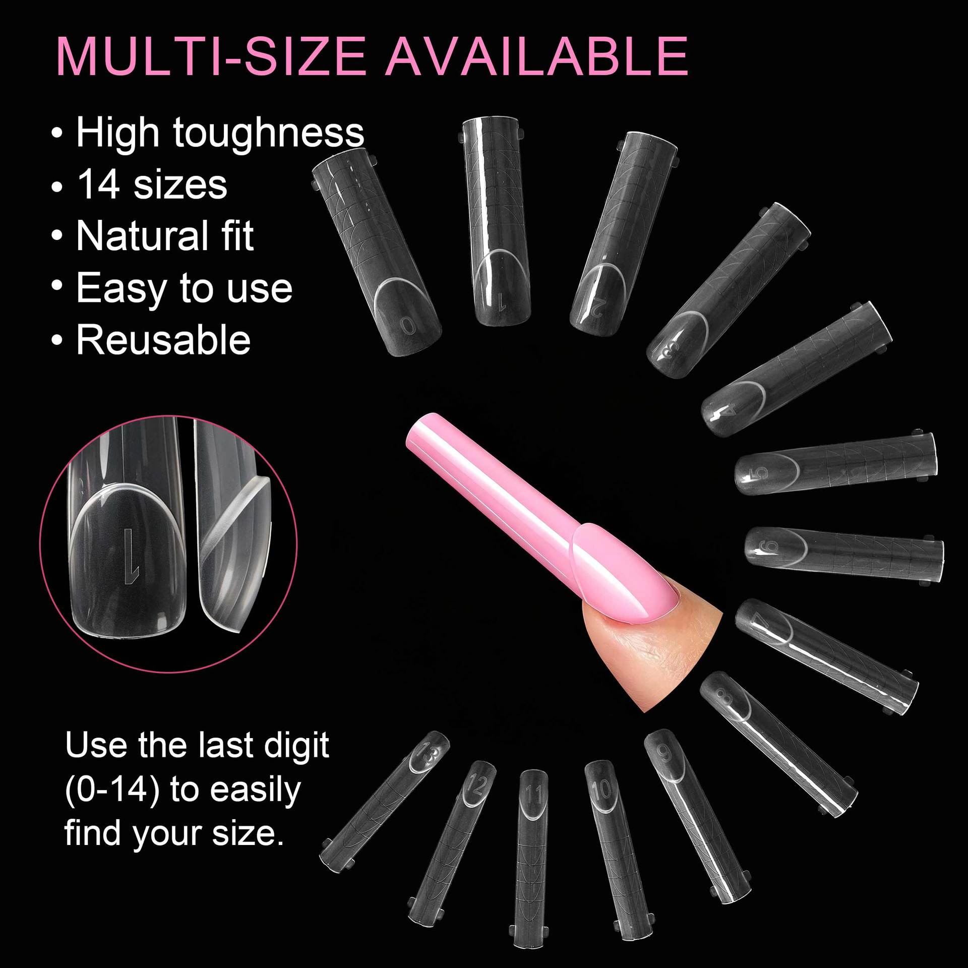 140個入り フラットエッジネイルエクステンションチップ、ピ - Nail Art Denim のレビューと価格