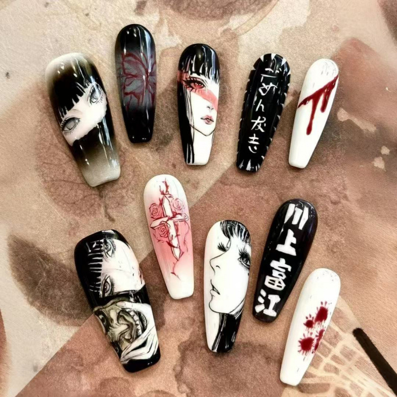川上富江 マニキュア スイート クール スタイル フェイクネ - Press On Nail Set のレビューと価格