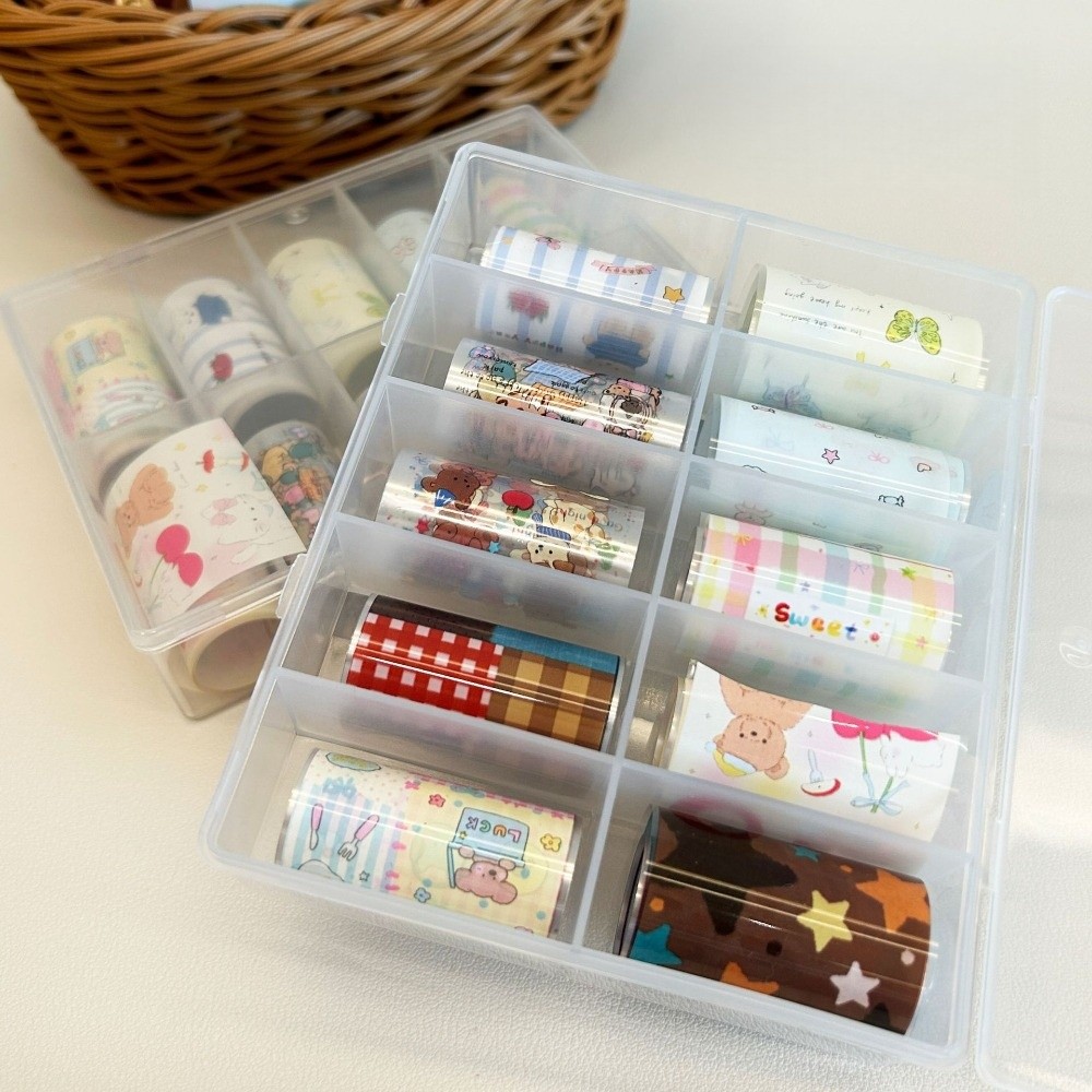 10 ロールカラフルなネイル箔転写紙チェック柄 DIY ネイ - Nail Art Denim のレビューと価格