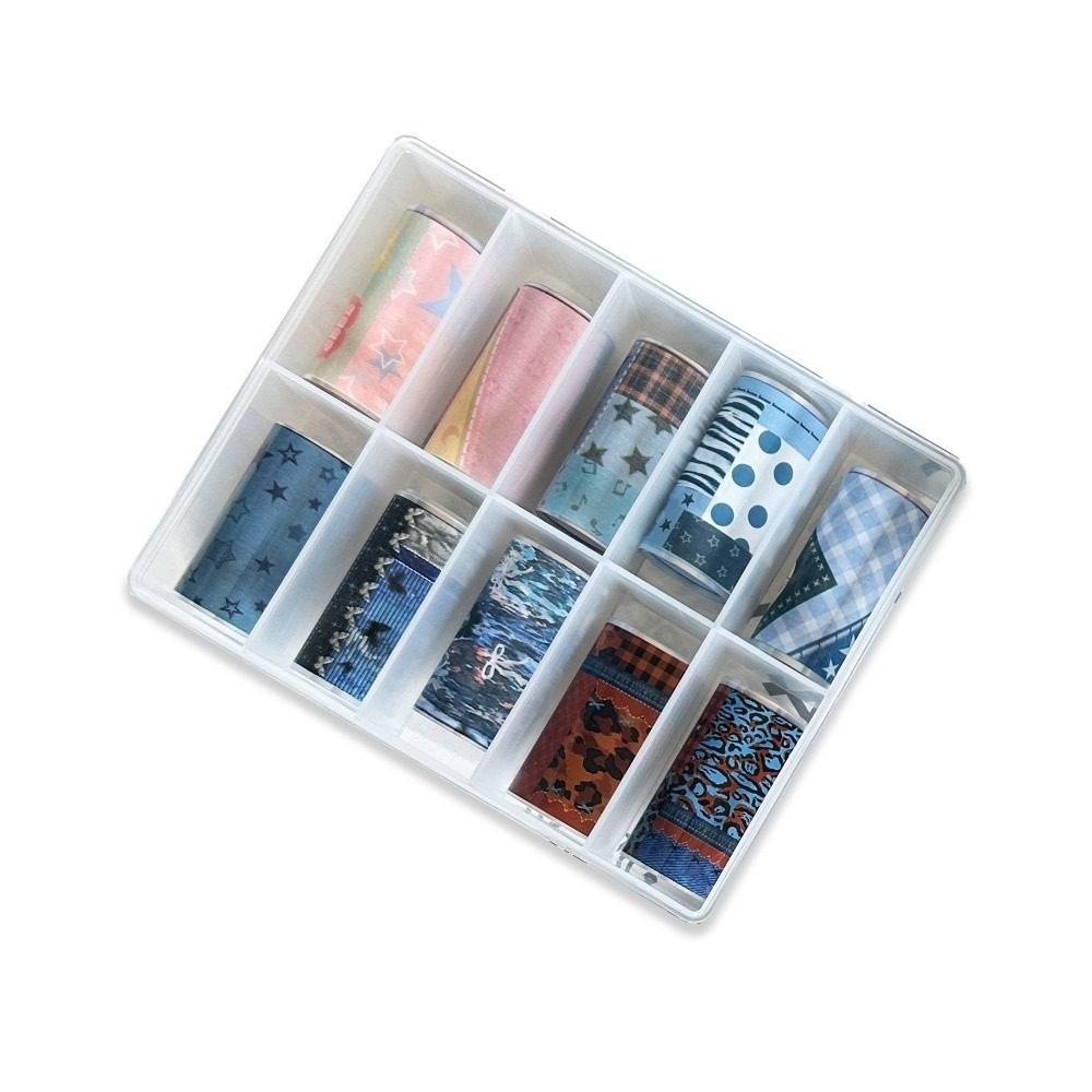 10ロール カラフルネイルホイル 転写紙 DIY レオパード - Nail Art Denim のレビューと価格