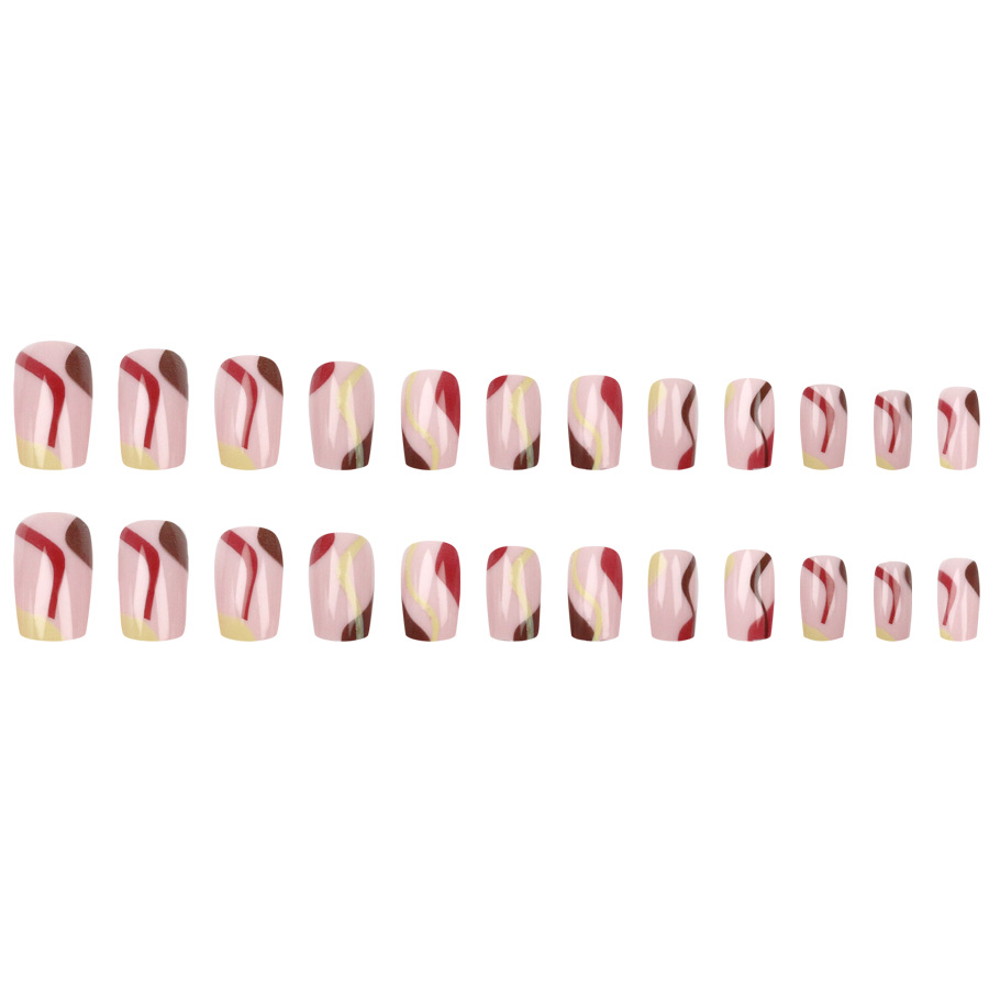 女性・女の子向けY2Kグラデーションブルーパープルブラウン幾 - Press On Nail Set のレビューと価格
